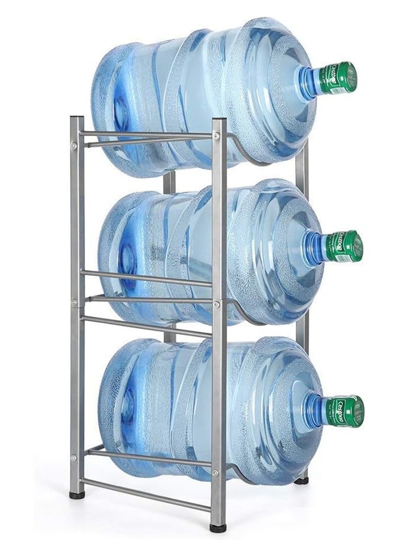 3 Bottles Storage Rack 3 Tier Reinforced Carbon Steel Heavy Duty Water Cane Jug Holder Cooler Organizer Shelf for Home Kitchen Office Garages Restaurant Gym Stand Shelves  - Image 1