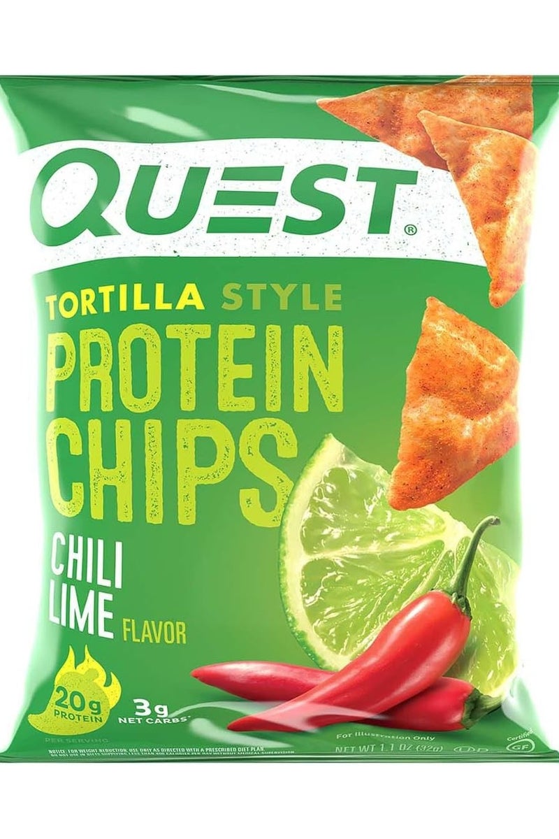 رقائق بروتين كويست تورتيلا ستايل بنكهة الفلفل الحار والليمون (عبوة من 8 قطع) - Image 2