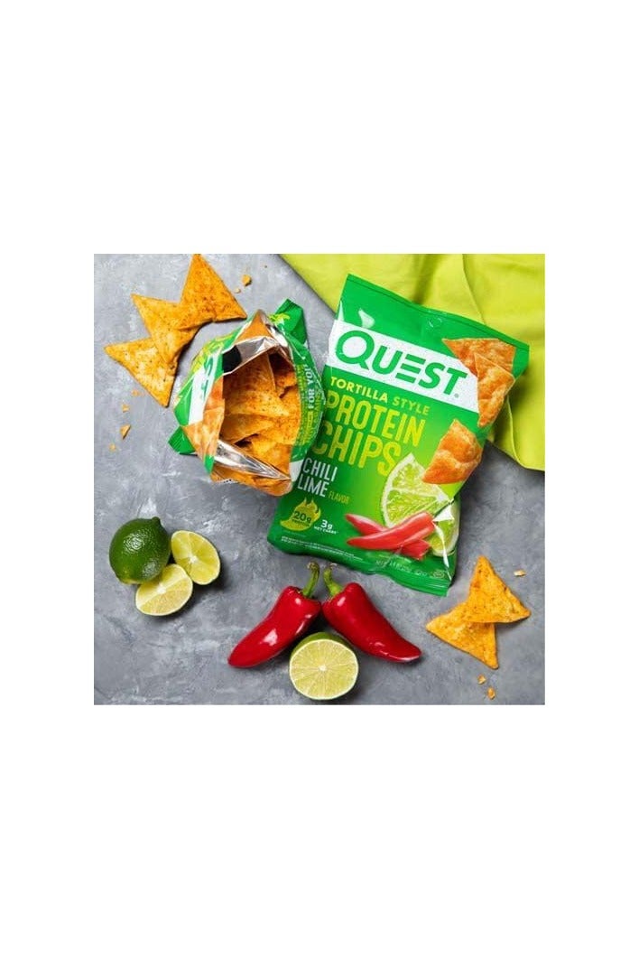 رقائق بروتين كويست تورتيلا ستايل بنكهة الفلفل الحار والليمون (عبوة من 8 قطع) - Image 3