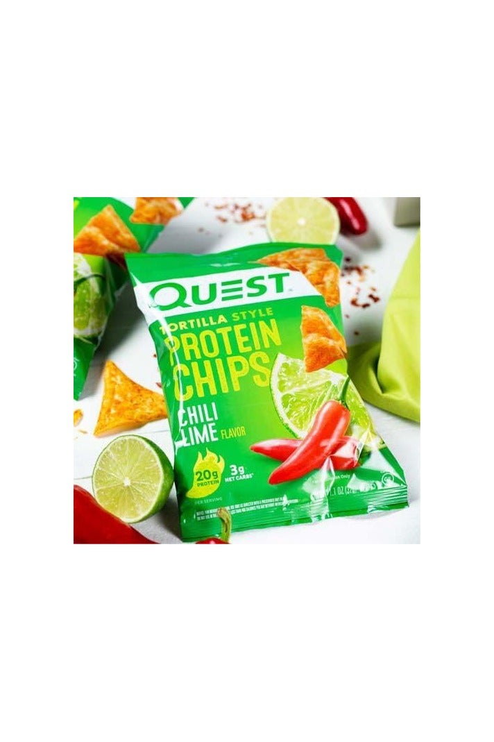 رقائق بروتين كويست تورتيلا ستايل بنكهة الفلفل الحار والليمون (عبوة من 8 قطع) - Image 4