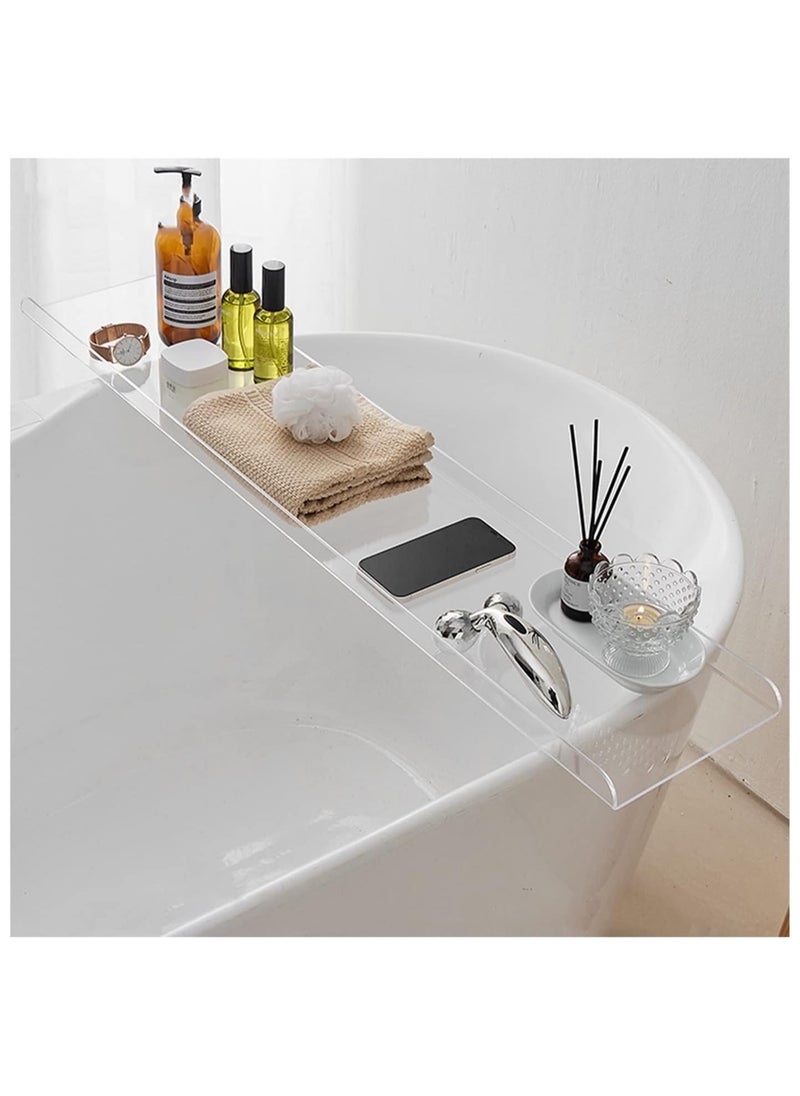 Generic - Acrylic Bathtub Caddy Tray, Rectangular Clear Acrylic Serving Tray, Modern Minimalist Organizer for Bedside Bathroom, Cosmetics Jewelry Toiletries Storage Countertop - Image 1