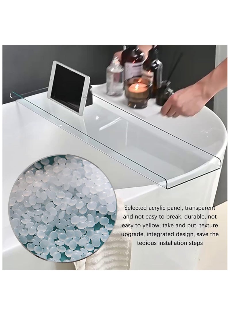 Generic - Acrylic Bathtub Caddy Tray, Rectangular Clear Acrylic Serving Tray, Modern Minimalist Organizer for Bedside Bathroom, Cosmetics Jewelry Toiletries Storage Countertop - Image 1
