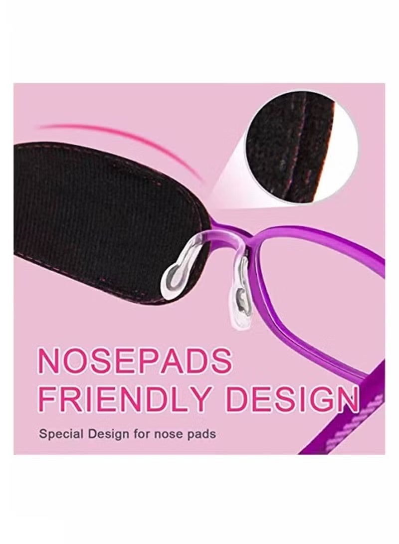 Unewshi 12 Pcs Eye Patches for Kids Girls Boys Right & Left Eye Patch for Glasses Lazy Eye Patch for Children Treating Lazy Eye Amblyopia Strabismus and After Surgery Full Coverage (Pink) - Image 3