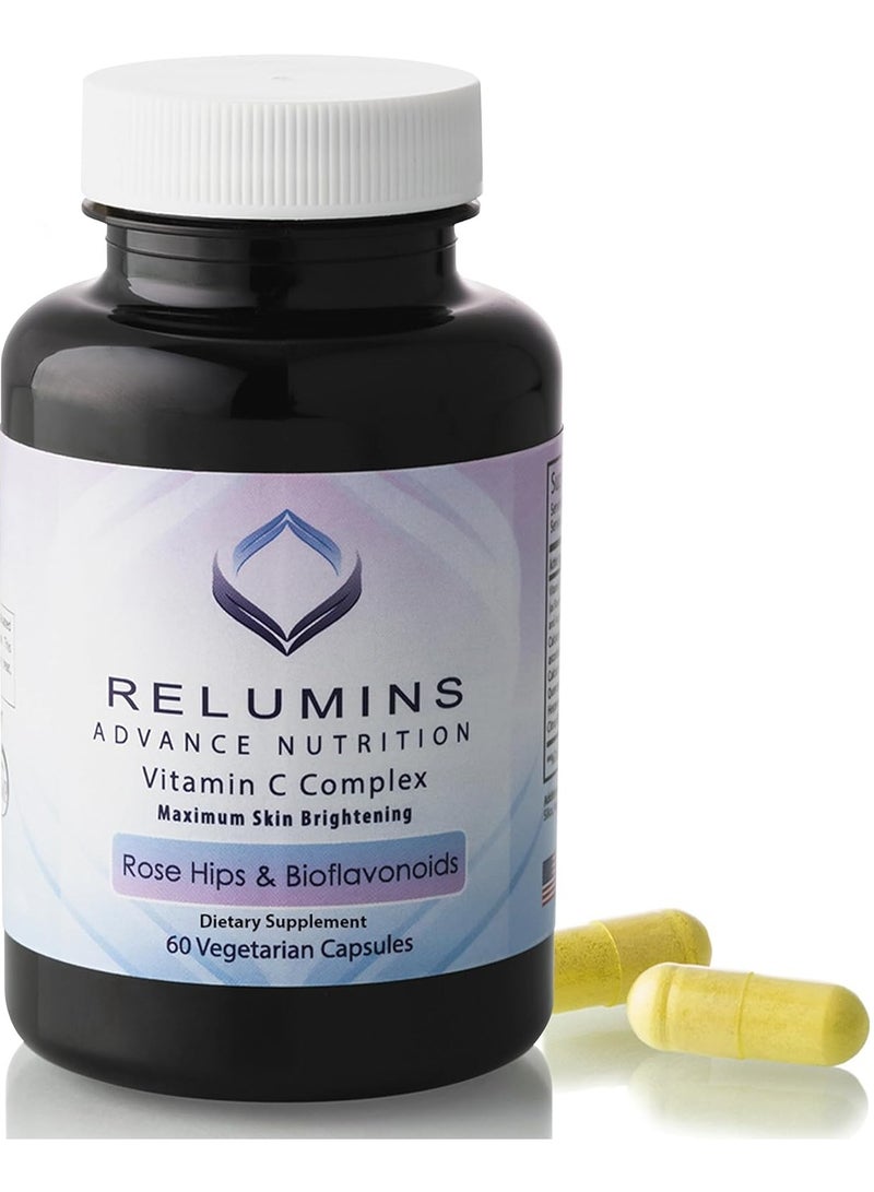 RELUMINS Advance Vitamin C - with Rose Hips & Bioflavonoids - 60 Capsules (1 Bottle)  - Image 1