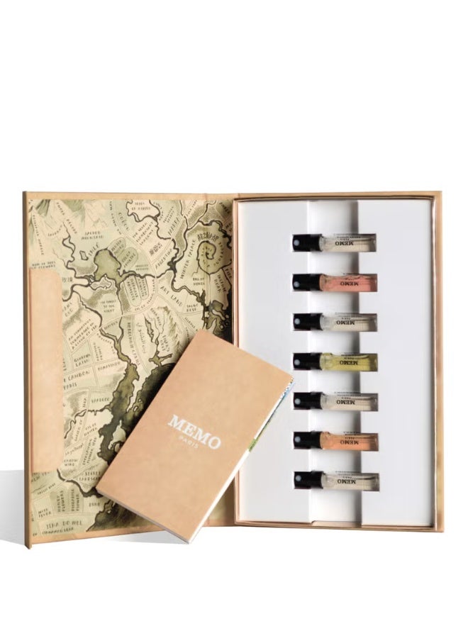 Memo Paris Discovery kit 7 x 1.5ml: Madurai, Inle, Abu Dhabi, Marfa, Ithaque, Irish Leather, African Leather - Image 1