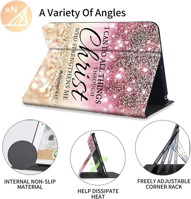 FUYOCWE Case for Kindle 10th Generation (2019 Version) 6" E-Reader, Multi-Angle Folio Stand Anti Slide Smart Protective Cover Case (Not fit Kindle Paperwhite/Kindle Oasis)- I can do All Things Through Christ - Image 4