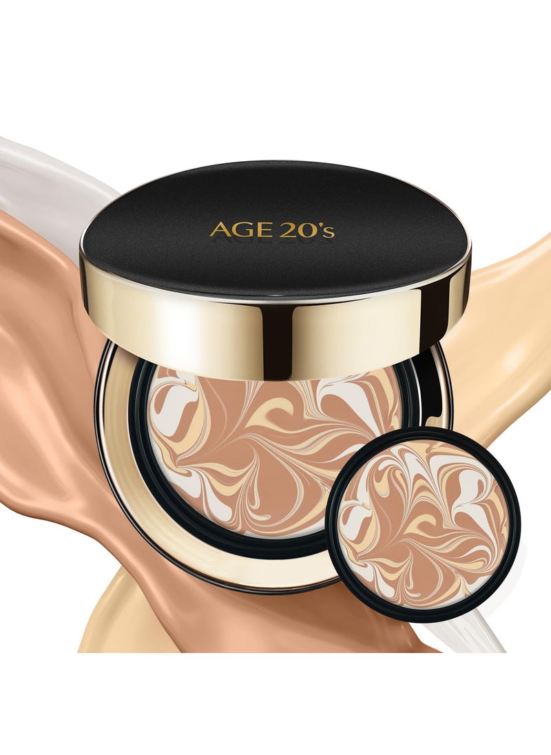 AGE 20's AGE20S Signature Essence Pact SPF 50  Pack of 2  23 Medium Beige  Cream Foundation Dewy Finish Natural Coverage  Korean Cushion Foundation 