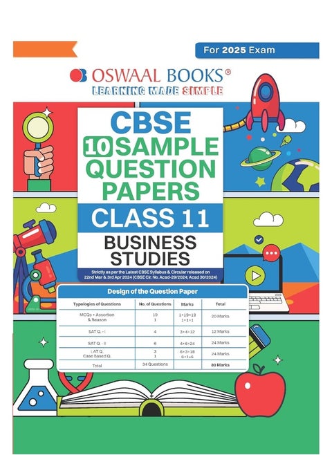 Oswaal CBSE Sample Question Papers Class 11 Business Studies Book (For 2025 Exam)