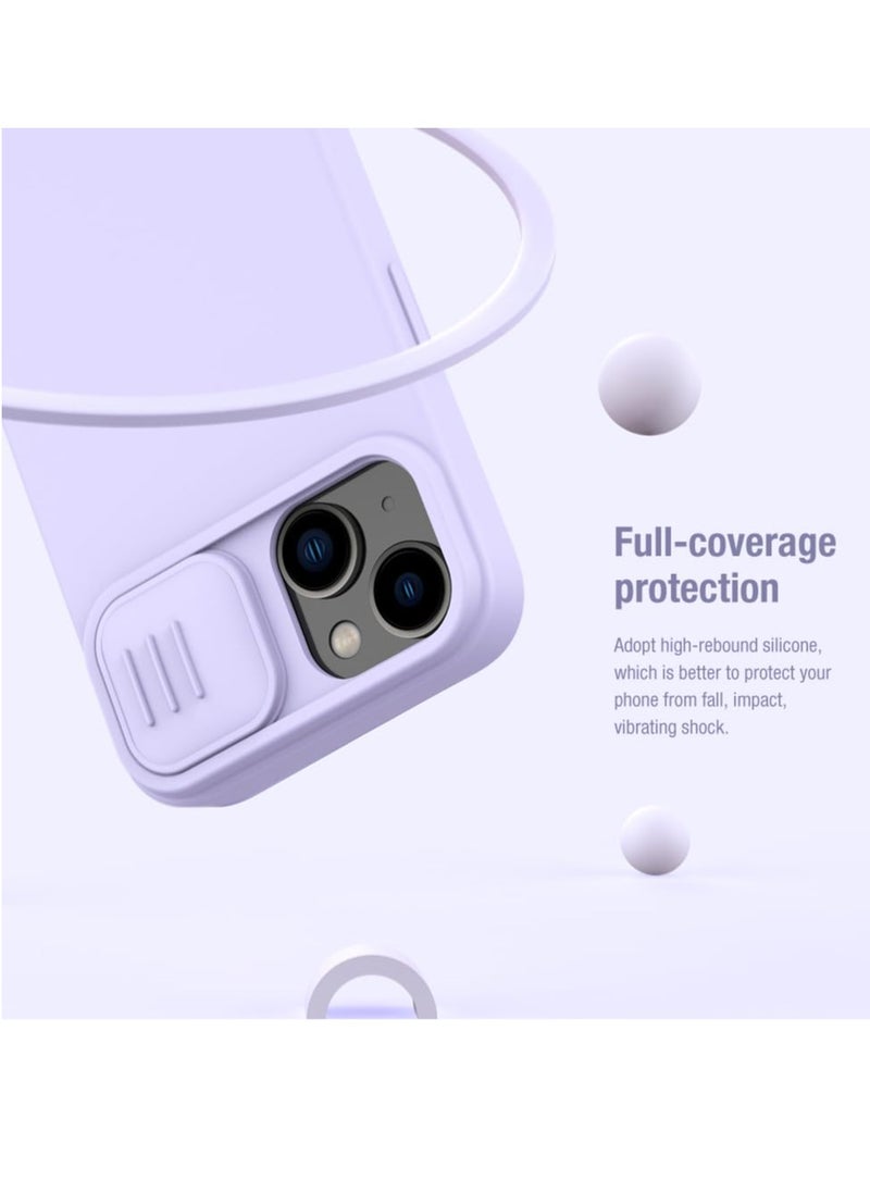 Generic - For iPhone 15 Plus CamShield Liquid Silicone Phone Case(Purple) - Image 1