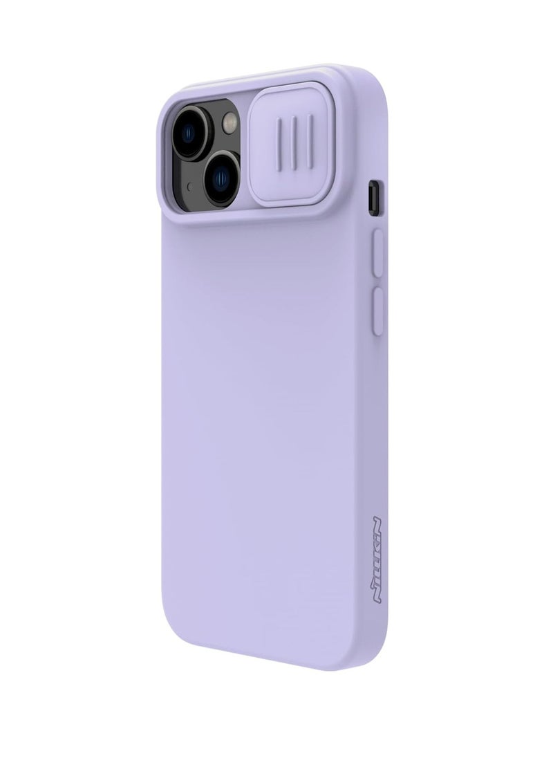 Generic - For iPhone 15 Plus CamShield Liquid Silicone Phone Case(Purple) - Image 1