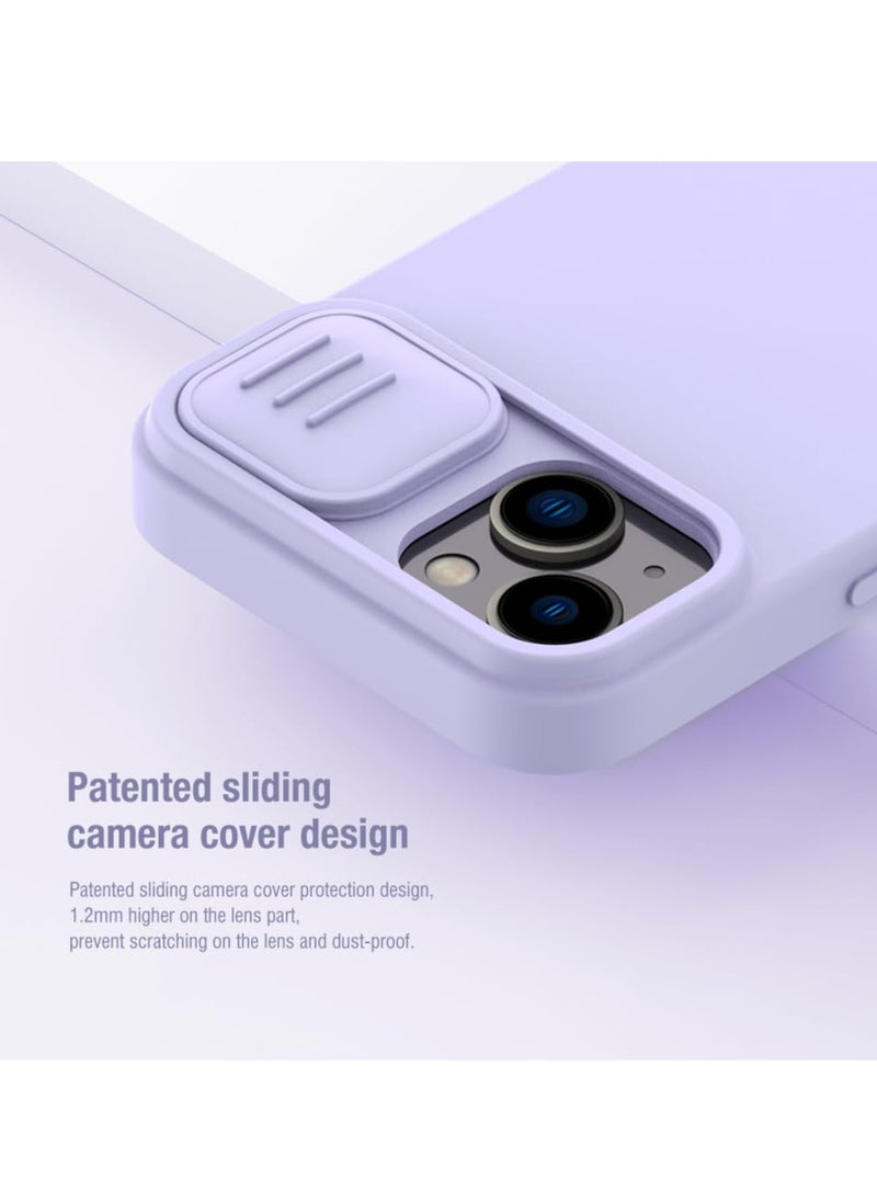 Generic - For iPhone 15 Plus CamShield Liquid Silicone Phone Case(Purple) - Image 1