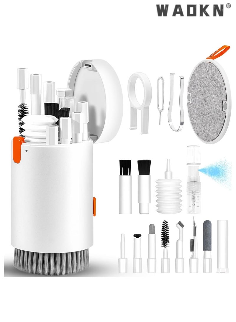 WAOKN Laptop Phone Screen Cleaner Kit, Computer Keyboard Brush Cleaning Spray for iPhone AirPods MacBook iPad, 20-in-1 Electronic Device Clean Tool for Camera PC Monitor Earbud TV Tablet Car Screens - Image 1
