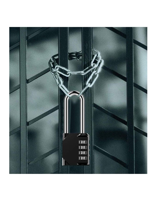 Combination Padlock Heavy Duty Lock - Weatherproof Padlock, Resettable Lock, 2.5inch Long Shackle 4-Digit Zinc Alloy Combination Lock for Shed Fence Gate, School, Gym, Toolbox - 2 Pack - Image 4