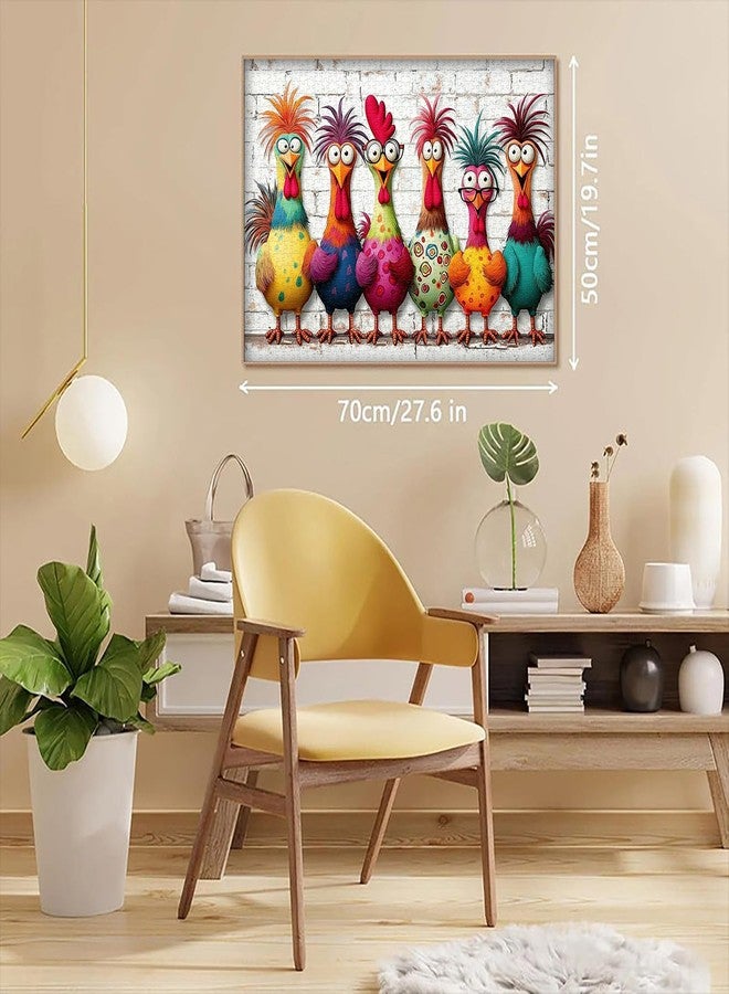 PPuzzling Funny Chickens Puzzles for Adults 1000 Pieces, Cute Colorful Cartoon Rooster Art Jigsaw Puzzle, Challenging Family Animal Puzzle as Home Wall Decor - Image 3