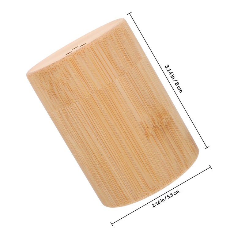African Round Toothpick Holder Box Rustic Wood Dispenser Case For Home Kitchen Storage - Image 3