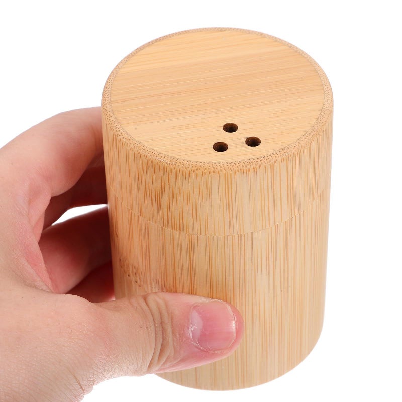 African Round Toothpick Holder Box Rustic Wood Dispenser Case For Home Kitchen Storage - Image 5