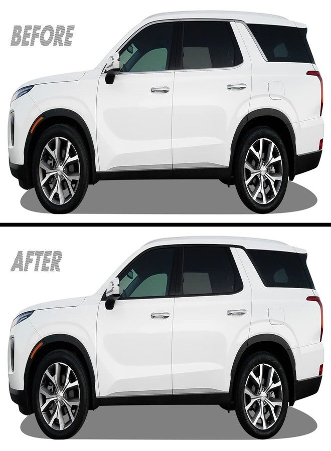 SlickMod غطاء فينيل أسود لامع لإزالة الكروم من SlickMod لإطارات نوافذ هيونداي باليسيد 2020-2023 (1. إطار النافذة، أسود لامع) - Image 1