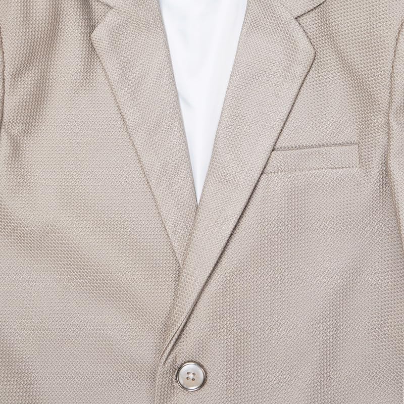 CHARCHIT Boys Cotton Blend Full Sleeves Solid Blazer and T-Shirt - Khaki - Image 5