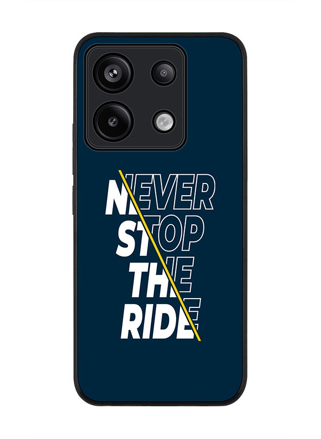 Stylizedd Rugged Black Edge Case for Xiaomi Redmi Note 13 Pro 5G, Slim fit Case Flexible Anti Drop TPU Gel Thin Cover -  Never stop the ride  - Image 1