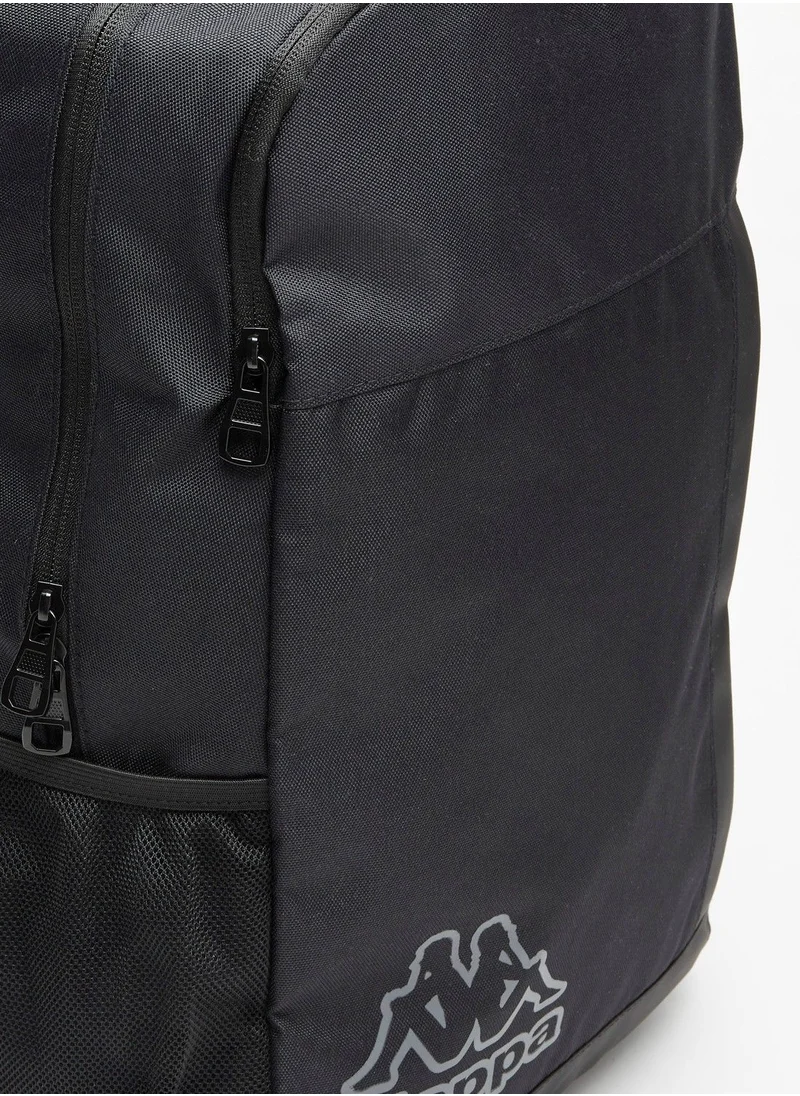 كابا Logo Print Backpack with Adjustable Handles and Zip Closure