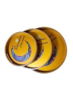 NKX Set of 3  Round Serving Wooden Tray  - Image 4