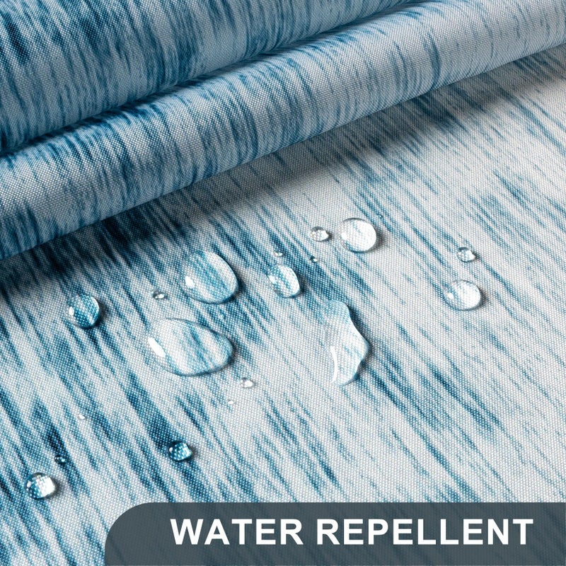 AmazerBath Shower Curtain Blue, Washable Cloth Ombre Shower Curtain Sets with 12 Metal Shower Curtain Hooks, Rustic Waterproof Dark Sea Blue Farmhouse Shower Curtains for Bathroom Decor, 72x72 Inches - Image 4