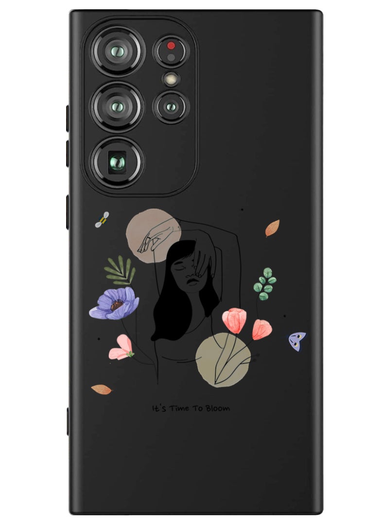 Theodor Protective Slim Fit Case Liquid Silicone Cover with Full Body Protection Anti-Scratch Shockproof Case For Samsung Galaxy S24 Ultra (Black) - Bloom2 - Image 1