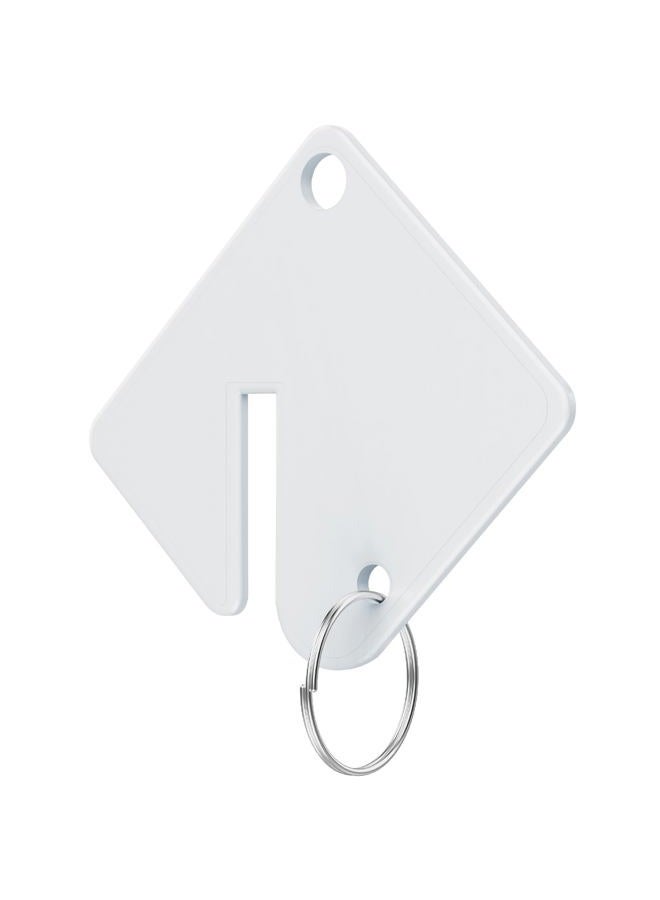 GoorDik 60 Pcs Key Tags Blank Plastic Upgrade Round Split Ring, Durable Key Identify, Bulk Key Tags for Key Cabinet 1.5 inches Square Shaped - Image 1