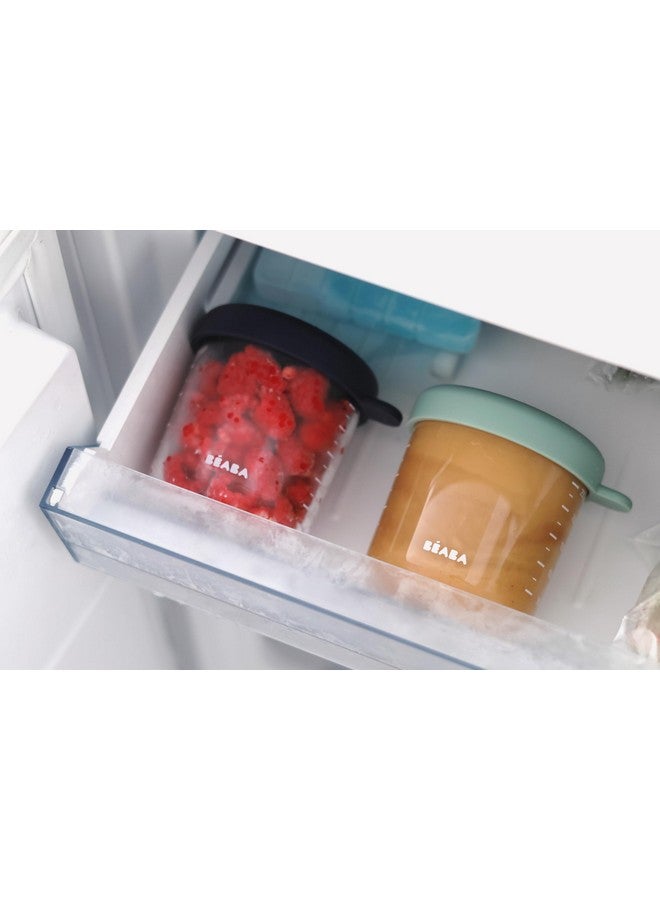 بيابا عبوة من 6 برطمانات طعام زجاجية للأطفال من بيبا بأغطية محكمة الغلق من السيليكون الناعم، عبوات تخزين زجاجية سعة 8 أونصات مع أغطية، عبوات آمنة للاستخدام في الميكروويف والفريزر، لون صن رايز - Image 4