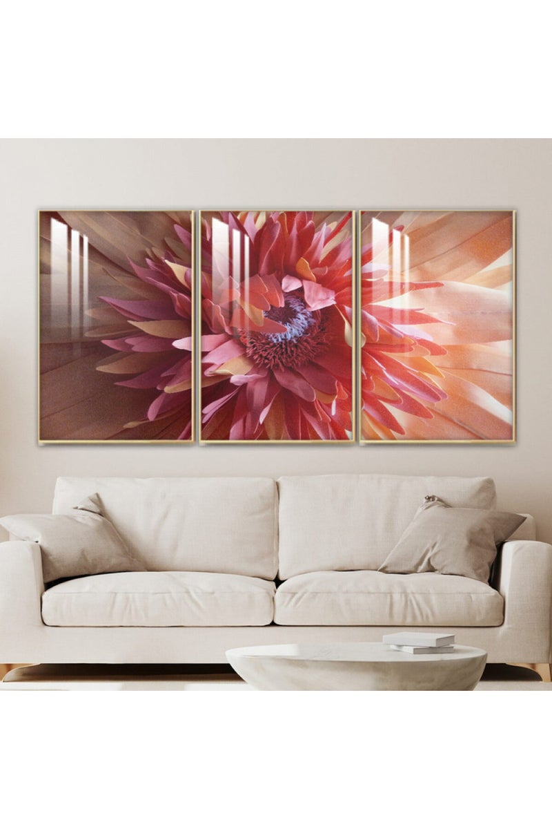 ماركتنا ثلاث لوحات جدارية خشبية بإطار وطبقة أكريليك شفافة - Image 1