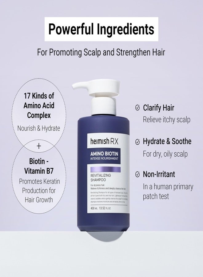 HEIMISH RX Amino Biotin Revitalizing Shampoo - Hair Treatment for Gentle Cleansing, Hydrating, Volumizing, Itchiness Relief, For All Types of Hair & Scalp with Amino Acid, Biotin, 400ml (13.52 fl.oz) - Image 4