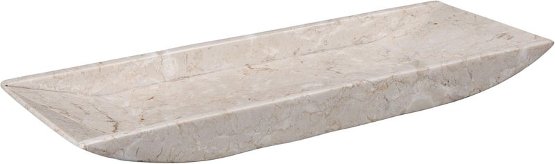 Creative Home Natural Champagne Marble Boat Shaped Vanity Tray, Organize Tray - Image 1