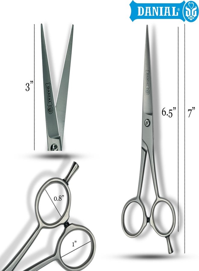 DANIAL Professional High Carbon Razor Cut Stainless Steel Hair Cutting Scissors - Ideal for Hairs, Beard, Moustache, and Nose Trimming (Satin, 7 Inches) - Image 4
