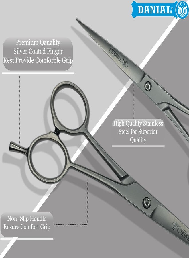 DANIAL Professional High Carbon Razor Cut Stainless Steel Hair Cutting Scissors - Ideal for Hairs, Beard, Moustache, and Nose Trimming (Satin, 7 Inches) - Image 5