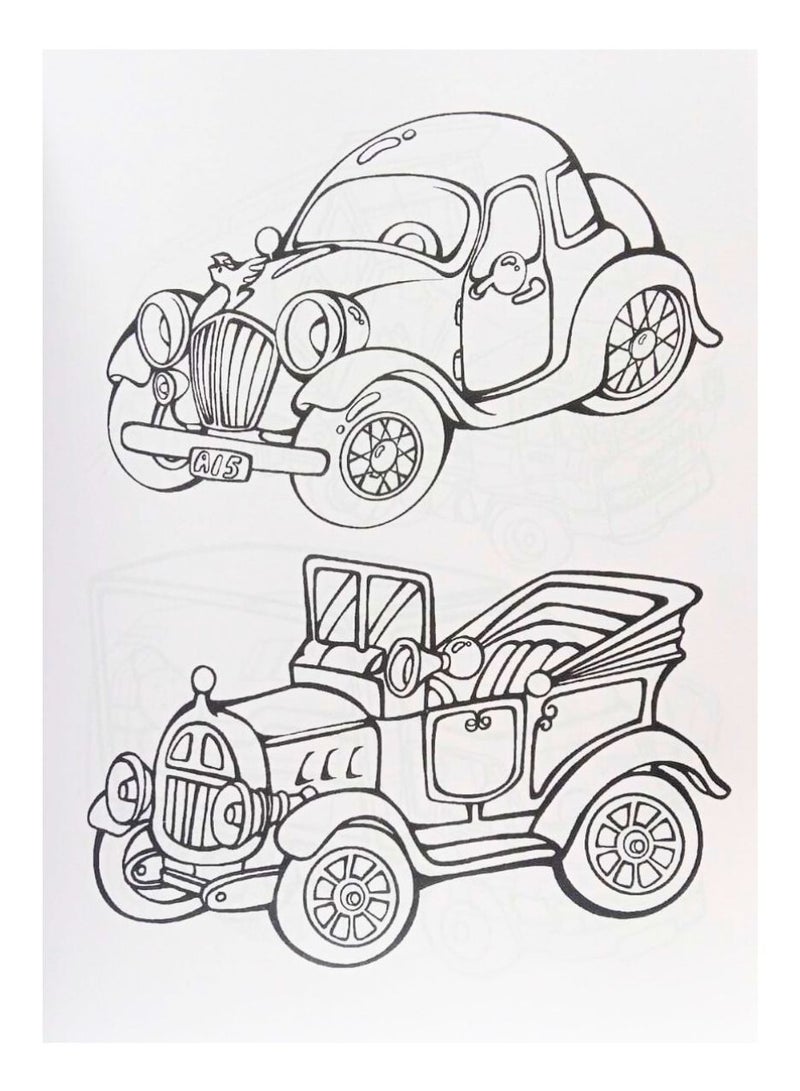 كتاب تلوين مركبات النقل للأطفال، أعمار 3 سنوات فما فوق، متعدد الألوان - Image 2