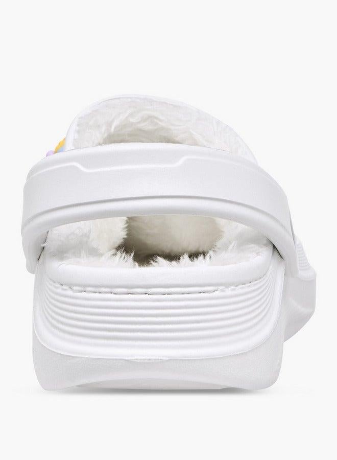 Aqua Jibbitz Charm Fur Detail Clogs with Backstrap - Image 5