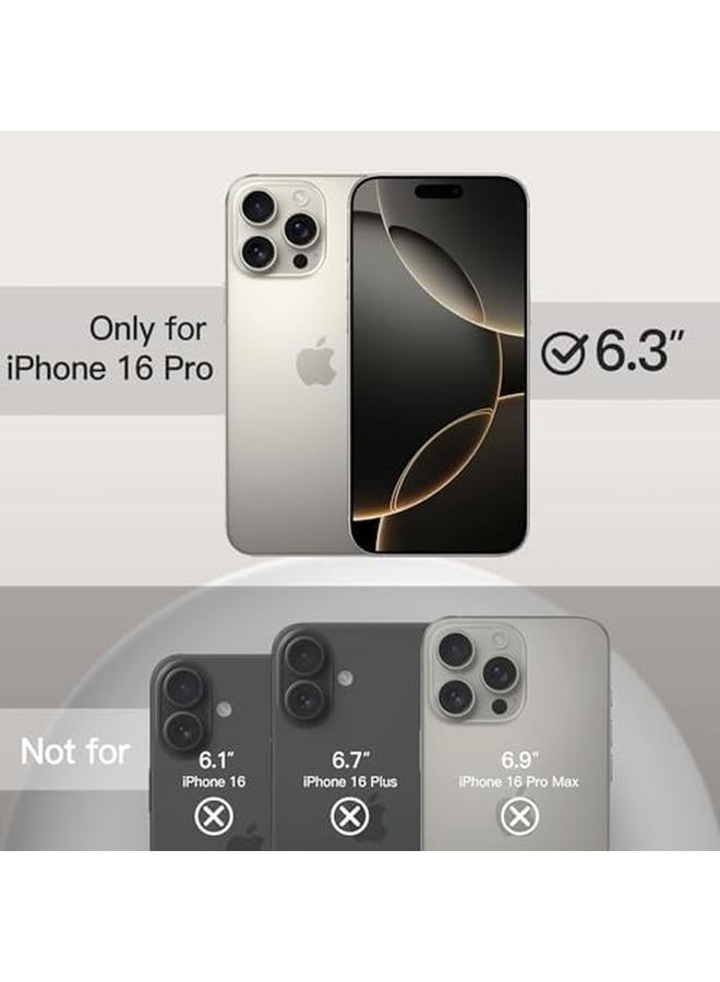 جي تيك جراب سيليكون مغناطيسي لهاتف Iphone 16 Pro مقاس 6.3 بوصة متوافق مع Magsafe جراب هاتف ناعم حريري ممتص للصدمات مع عدسة كاميرا حماية كاملة من التيتانيوم الطبيعي - Image 2