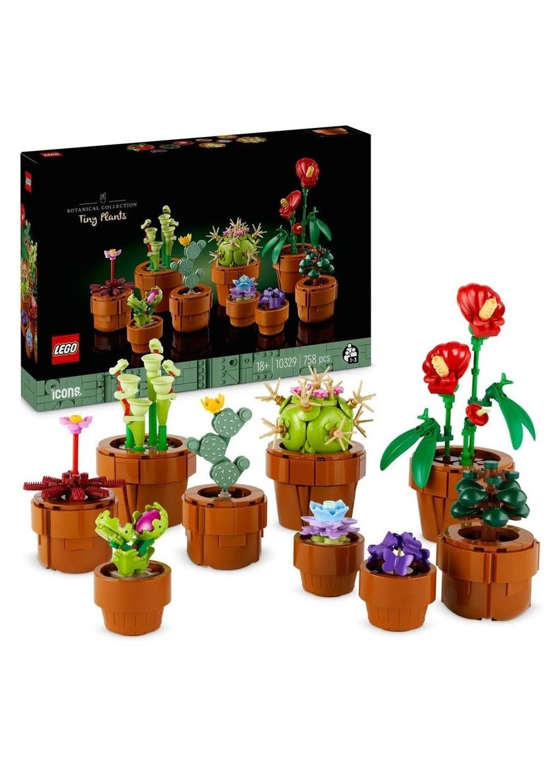 LEGO LEGO Tiny Plants Set, Artificial Flowers In Buildable Teracotta-Coloured Pots, Botanical Collection, Home Decor Accessory, Gift Idea 10329  - Image 1