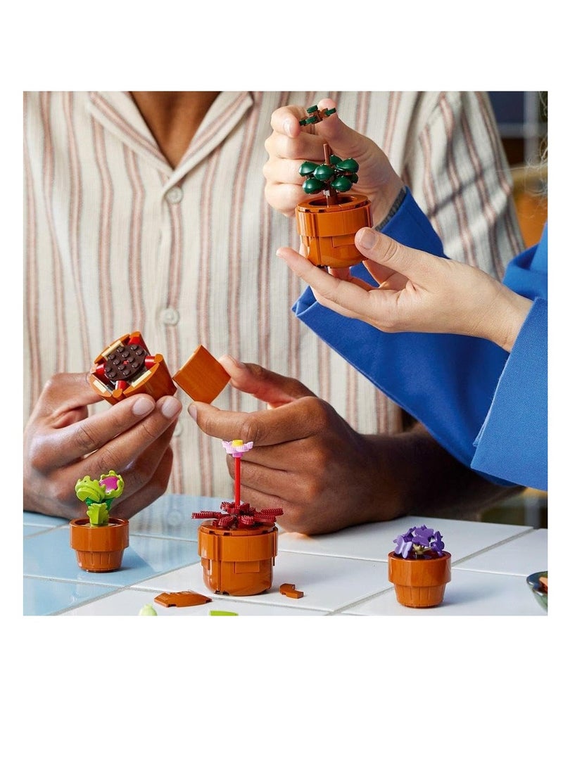 LEGO LEGO Tiny Plants Set, Artificial Flowers In Buildable Teracotta-Coloured Pots, Botanical Collection, Home Decor Accessory, Gift Idea 10329  - Image 3