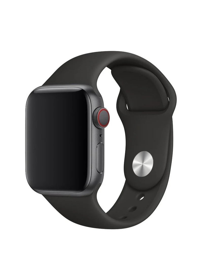 HEXABEX - Apple Watch Strap/Band Compatible With Compatible with 42mm(Series 10)/41mm/40mm/38mm Silicone Strap for Apple watch All Series Black - Image 1