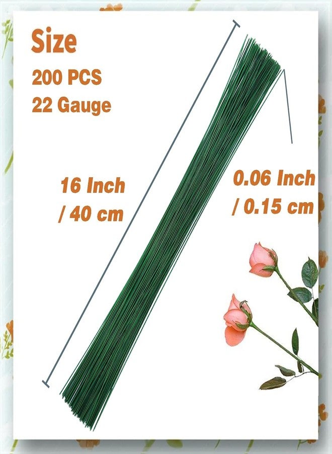 DeLush 16 Inch 22 Gauge Green Floral Wire for Flower Arrangements, DIY, Bouquet Stem Wrapping and Crafts (Pack of 50) - Image 2