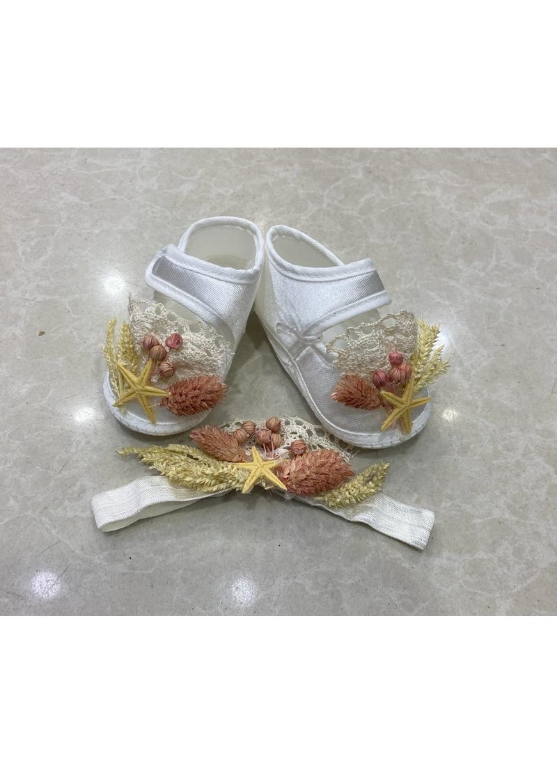 Funda Tasarım Funda Design Maternity Slippers Crown Mother Baby Set Powder Dried Flower Crown  - Image 3