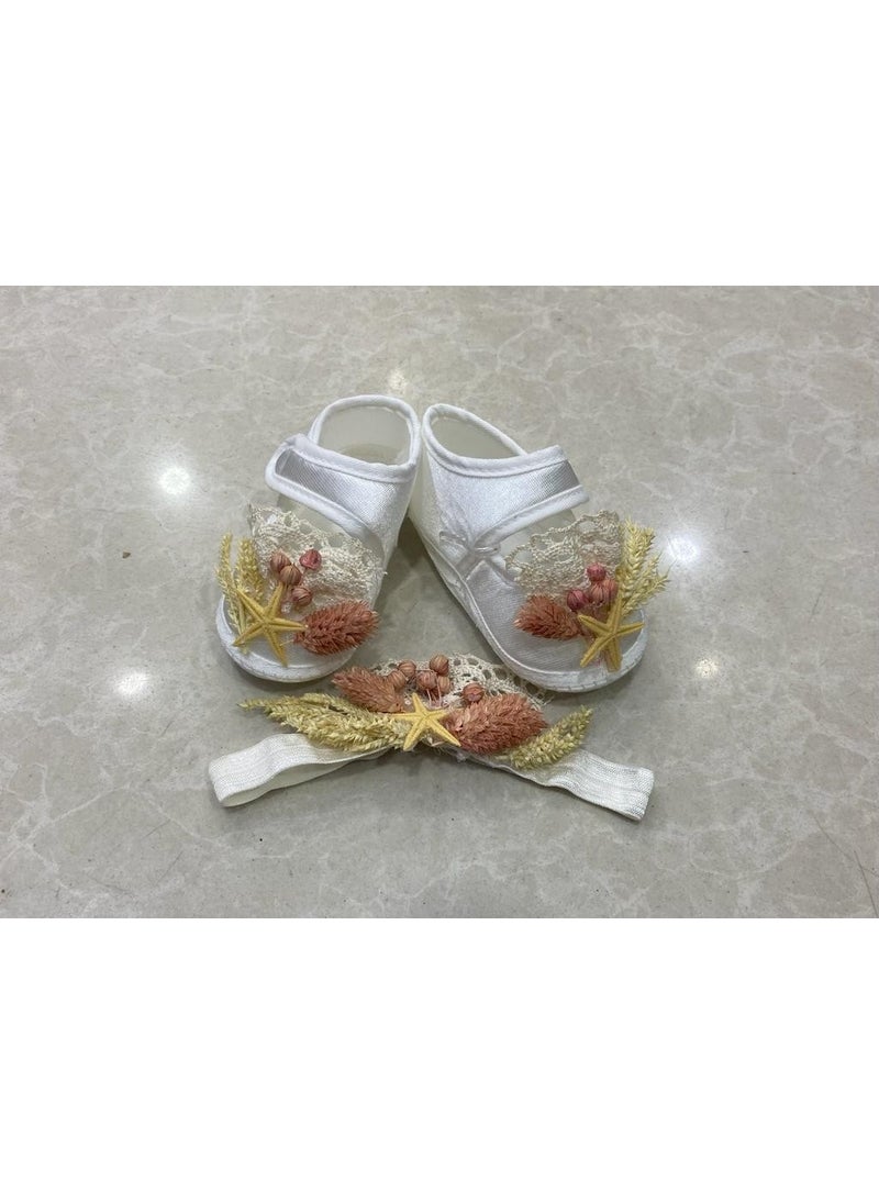 Funda Tasarım Funda Design Maternity Slippers Crown Mother Baby Set Powder Dried Flower Crown  - Image 5