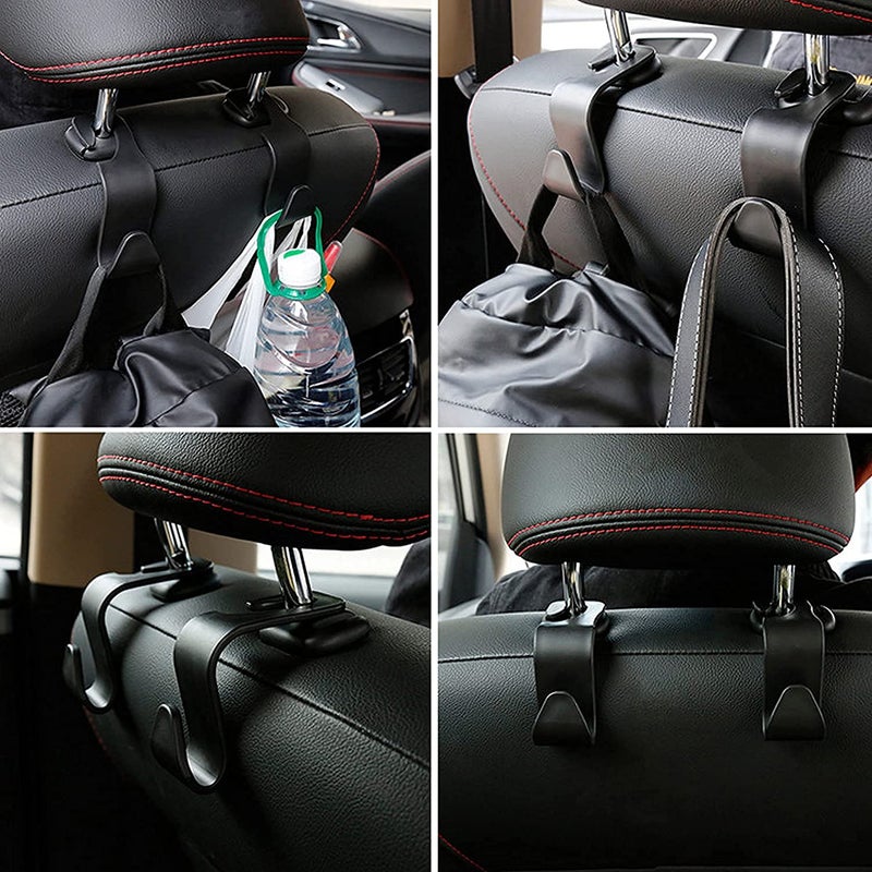 XML Car Organizer Plastic Hook Hanger for Holding Handbag Coat Purse Bag Water Bottle Umbrellas Cap and More. Suitable for All car (Black- Pack of 4), Standard, (XCH) - Image 5