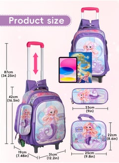 URbazaar Children School Bag Student Backpack with Reflective Strip Design & Padded Adjustable Shoulder Strap Large volume Waterproof Bookbag and for 3-10 Year Boys Girls Elementary Kindergarten(Mermaid)  - Image 2
