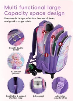 URbazaar Children School Bag Student Backpack with Reflective Strip Design & Padded Adjustable Shoulder Strap Large volume Waterproof Bookbag and for 3-10 Year Boys Girls Elementary Kindergarten(Mermaid)  - Image 3