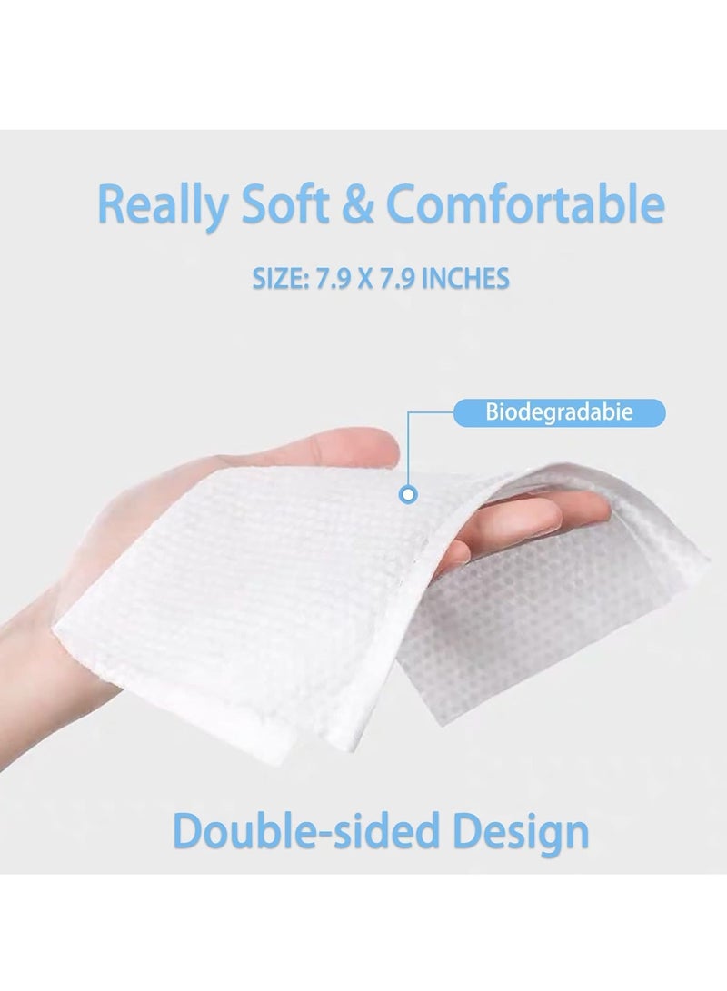 SYOSI Face Towel, Disposable Facial Towels Make Up Cotton Tissues Wipes For Face Lint Free For Sensitive Skin Face Makeup 3 * 100 Count - Image 4