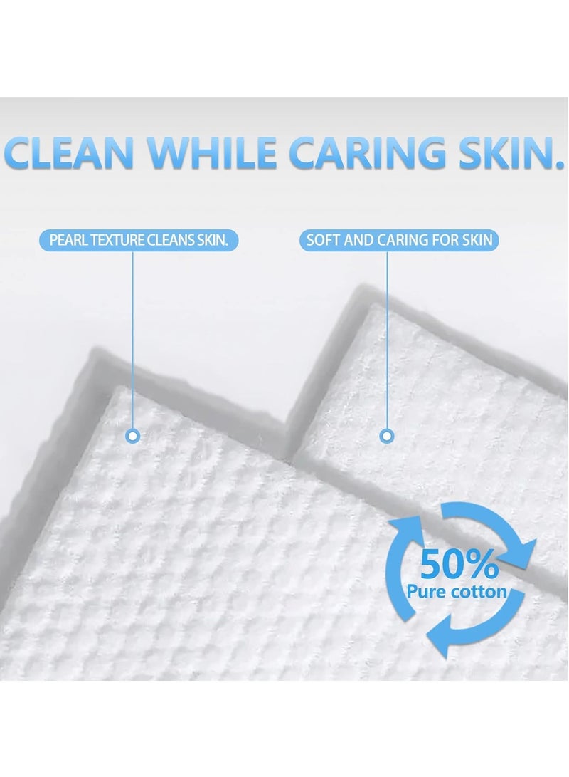 SYOSI Face Towel, Disposable Facial Towels Make Up Cotton Tissues Wipes For Face Lint Free For Sensitive Skin Face Makeup 3 * 100 Count - Image 5