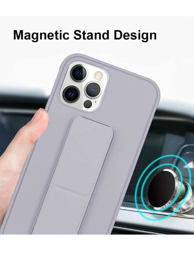 ACLIX iPhone 15 Pro Case 6.1 Inch with Magnetic Stand Holder Premium Silicone Vertical and Horizontal Hand Strap Grip Multi Stand Car Mount Kickstand Case Finger Strap Cover - Image 3