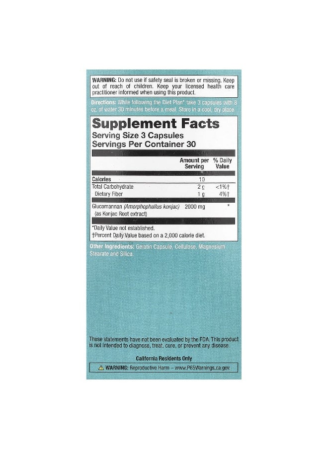 Natural Balance - Natural Balance, Glucomannan™, Maximum Strength, 2,000 mg, 90 Capsules (666 mg per Capsule) - Image 1